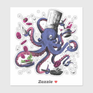 Pegatina Funny Chef Octopus