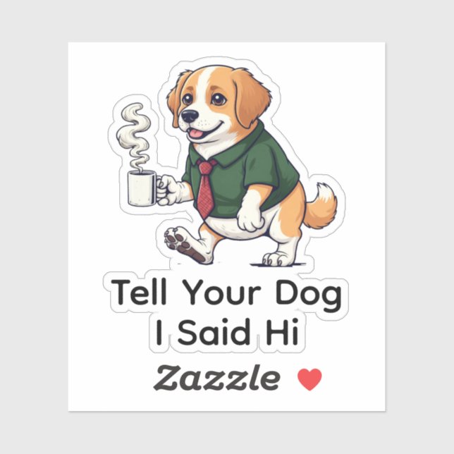 Pegatina Funny Chesapeake Bay Ret dog Business Suit Coffee  (Hoja)