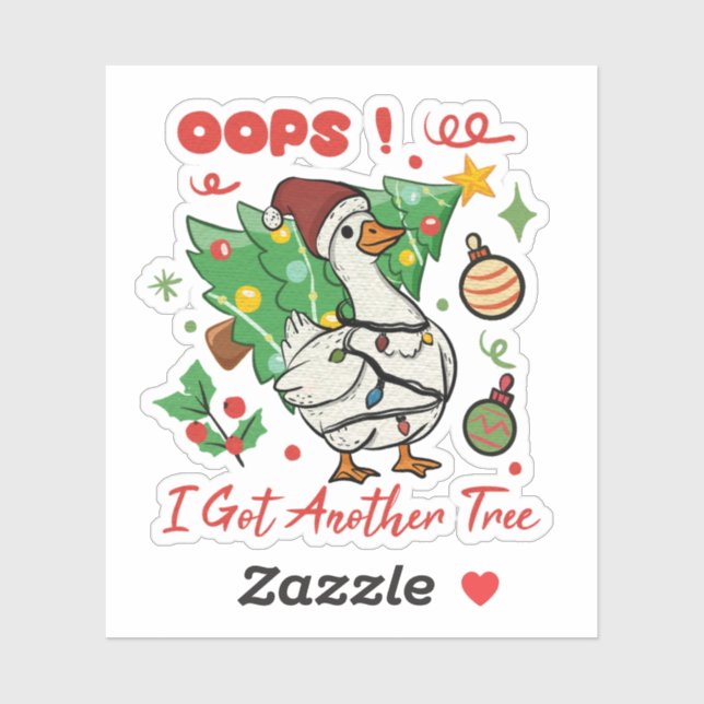 Pegatina Funny Christmas Goose Sticker (Hoja)