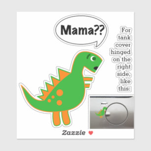Pegatina Funny Combustible Fósil decal Baby Dino en el Gas