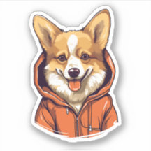 Funny Corgi Usando Hoodie