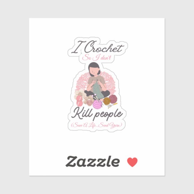 Pegatina Funny Crochet Quote Yarn Lover Design (Hoja)