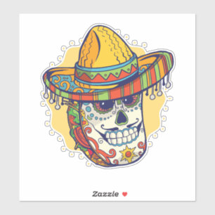 Pegatina Funny del taco mexicano enmascarado