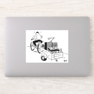 Pegatina Funny DJ Mobile Disco Record Player Personalizado