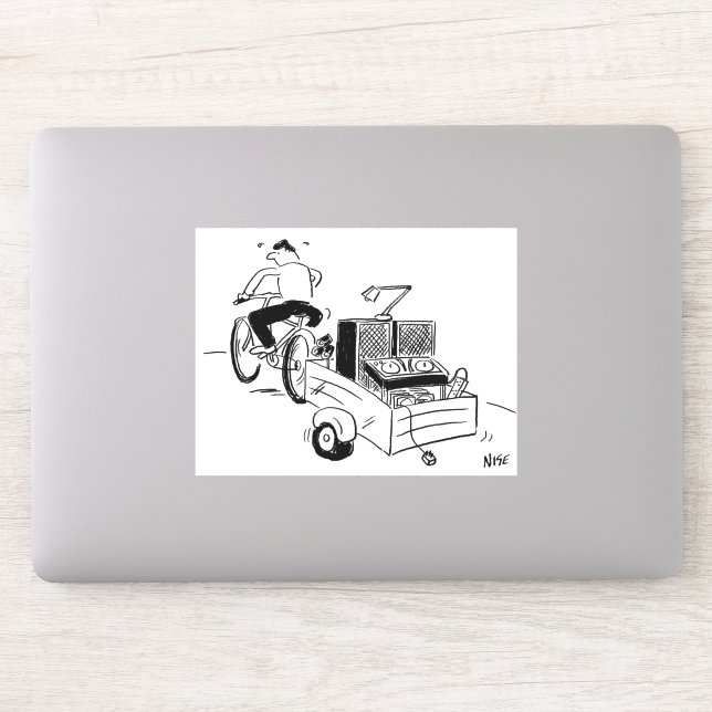 Pegatina Funny DJ Mobile Disco Record Player Personalizado (Ordenador)