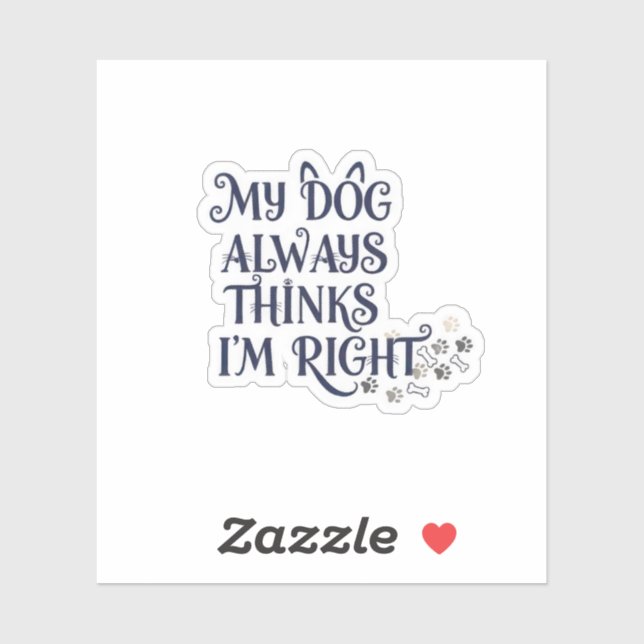 Pegatina Funny Dog Text (Hoja)