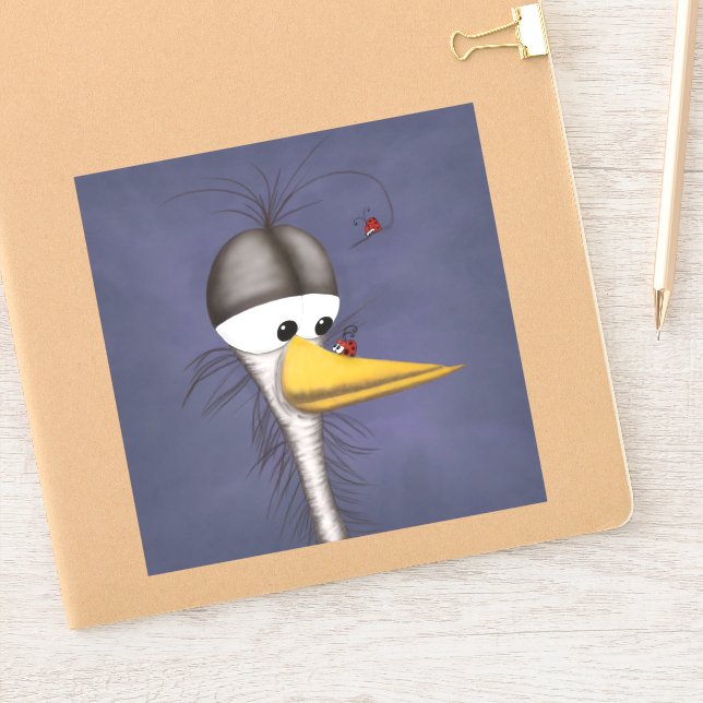 Pegatina Funny Egret Personalizado (Cuaderno)