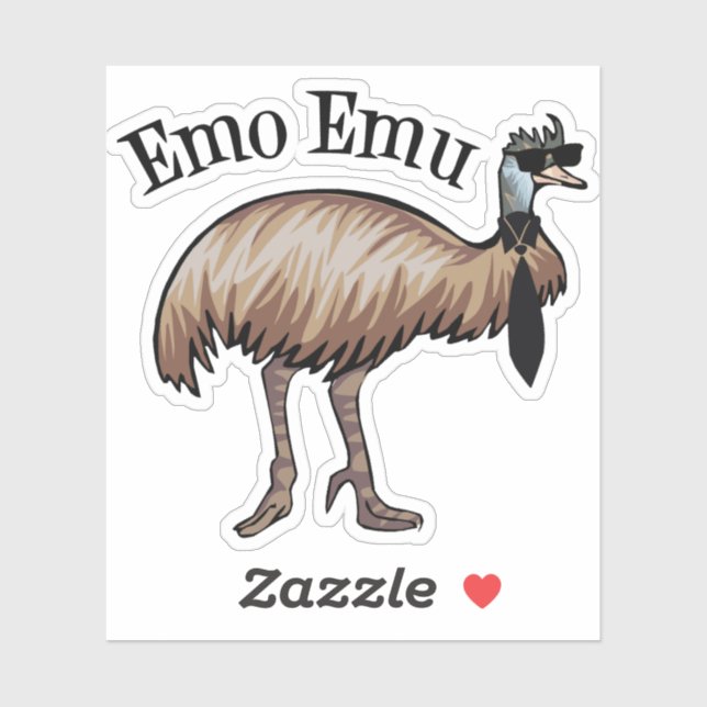 Pegatina Funny Emo Emu (Hoja)