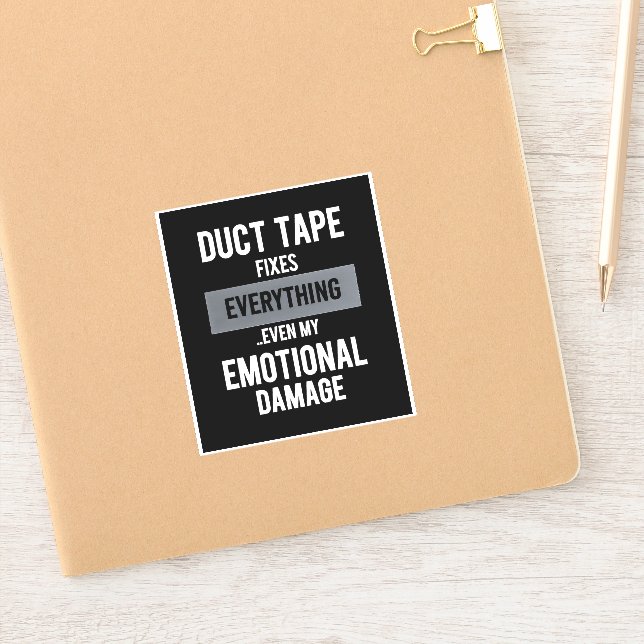 Pegatina Funny Emotional Damage -Dark Dry Humor Graphic Art (Cuaderno)