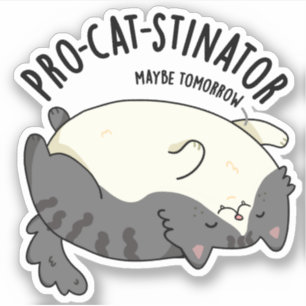 Pegatina Funny Fat Cat Pun, un gato afines al gato