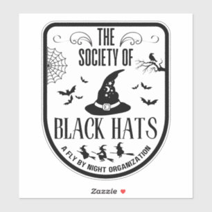 Pegatina Funny fiesta de Halloween gorra negro escoba escob