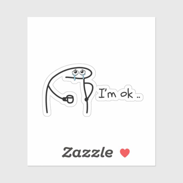 Pegatina Funny Flork Meme Die-Cut Sticker - Custom Hand-Dra (Hoja)