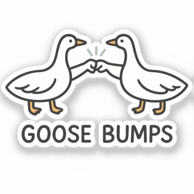 Pegatina Funny Goose Bump Personalizado | Fist Bump Geese A (Anverso)