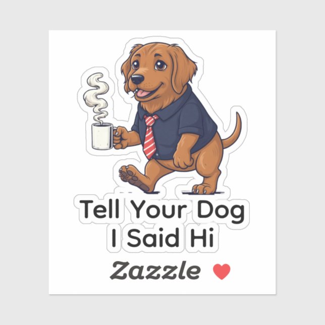 Pegatina Funny Gordon Setter Dog Business Suit Coffee  (Hoja)