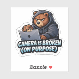 Pegatina Funny Grizzly Bear Laptop Camera Sticker