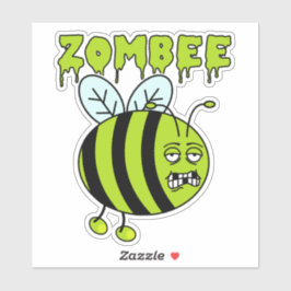 Pegatina Funny Halloween Zombie Bee Character