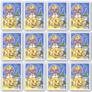 PEGATINA FUNNY HISS N' FITZ HALLOWEEN TRUCO O TRATO DE GATO