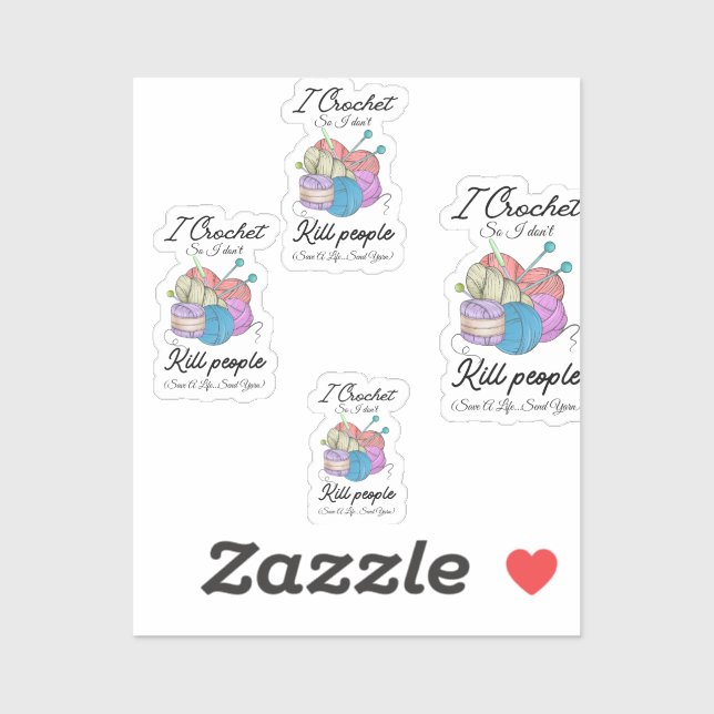 Pegatina Funny I Crochet Save A Life Yarn Art (Hoja)