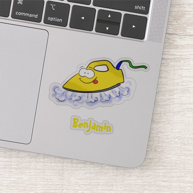 Pegatina Funny ilustracion de lavandería de hierro personal (Detalle)