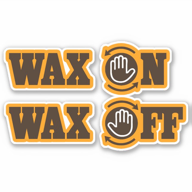 Pegatina Funny Karate Wax On - Wax Off (Anverso)