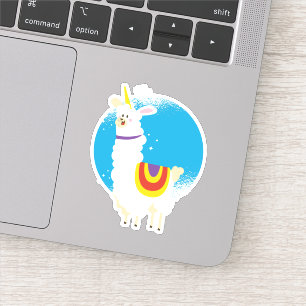 Pegatina Funny Kawaii Llama Alpaca Unicorn Cute Shaped