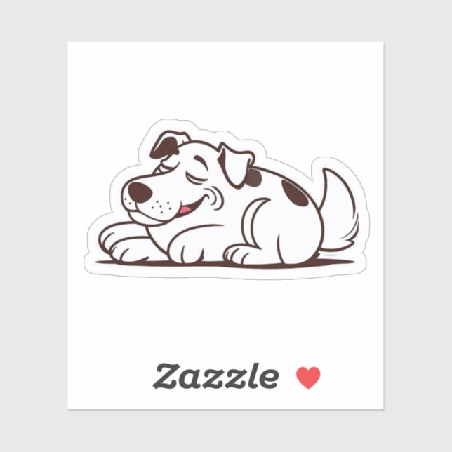 Pegatina Funny Lazy Dog Design (Hoja)