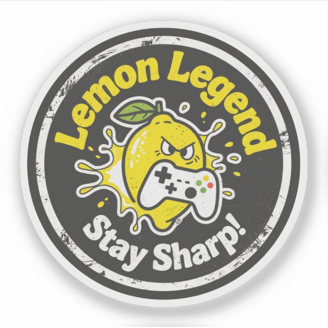Pegatina Funny Lemon Gamer "Lemon Legend" y "Stay Sharp!" (Anverso)