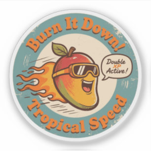 Pegatina Funny Mango Racer Tropical Speed Boost