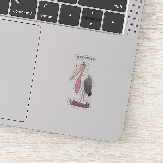 Pegatina Funny marabou stork personalizado (Detalle)