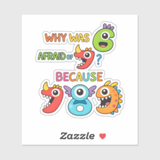 Pegatina Funny Math Joke Numbers Sticker for Kids