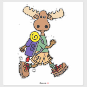 Pegatina Funny Moose Hiking Personalizado