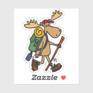 Pegatina Funny Moose Hiking Personalizado