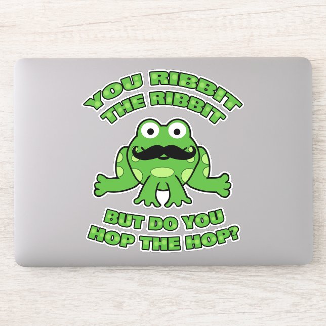 Pegatina Funny Mustache Personalizado Frog (Ordenador)