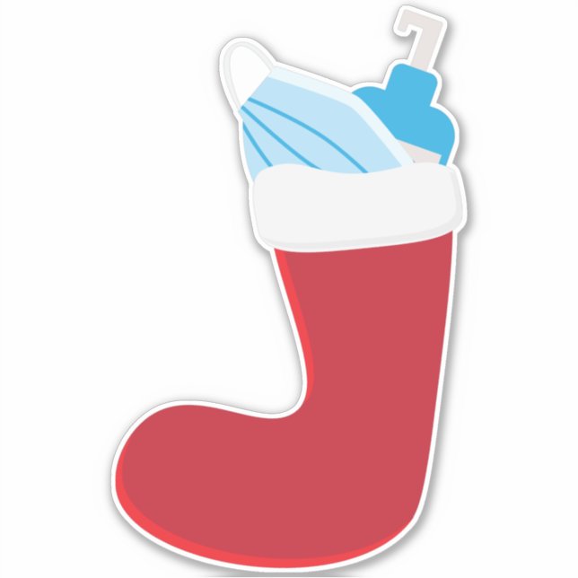 Pegatina Funny Navidades 2020 Red stocking (Anverso)