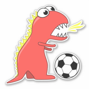 Pegatina Funny Personalizado Dinosaur Soccer