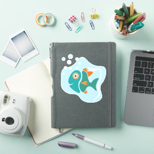 Pegatina Funny Pescado Elegante