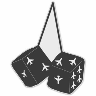 Pegatina Funny Pilot Airplanes Fluffy Fuzzy Dice