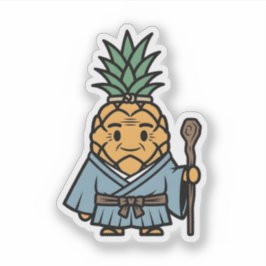 Pegatina Funny Pineapple Sensei Master Samurai Illustration