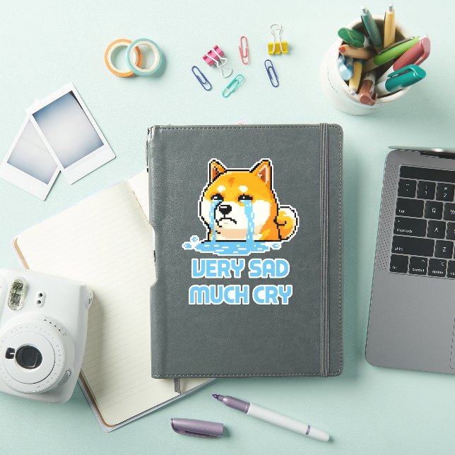 Pegatina Funny pixel art Shiba Inu dog meme (Funda para iPad)