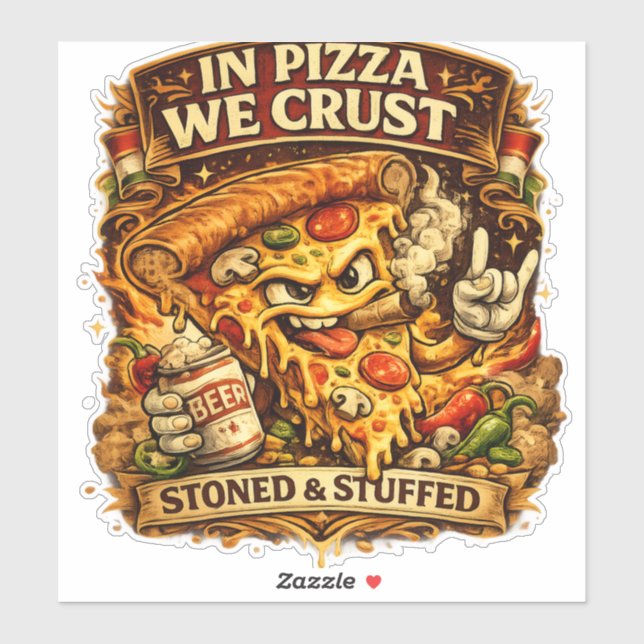 Pegatina Funny Pizza Lover Phone Case – In Pizza We Crust R (Hoja)