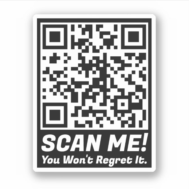 Pegatina Funny QR Scan Me! Funny Regret Joke  (Anverso)