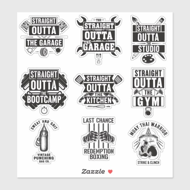 Pegatina funny quote sports Printable (Hoja)