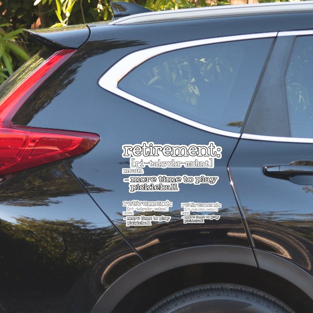 Pegatina Funny Retirement Pickleball Definition (Lado del coche)