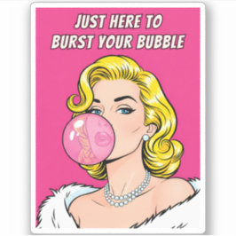 Pegatina Funny Retro Vintage Pinup Girl Humor Pop Art