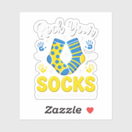 Pegatina Funny Rock Your Socks 3/21 Down Syndrome Awareness