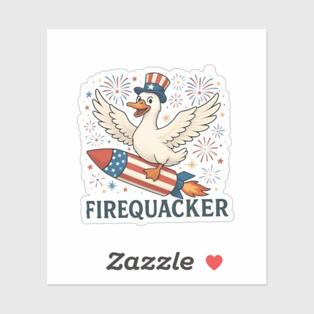 Pegatina Funny Rubber Duck Estados Unidos Patriotic Firequa (Hoja)