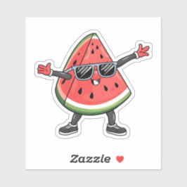 Pegatina Funny sandía Kawaii Sonriendo con gafas de sol