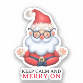 Pegatina Funny Santa Claus Meditate Mantiene La Calma Y Sig