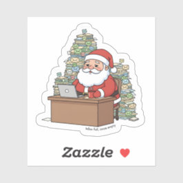 Pegatina Funny Santa Sticker – “Inbox Full, Cocoa Empty” 