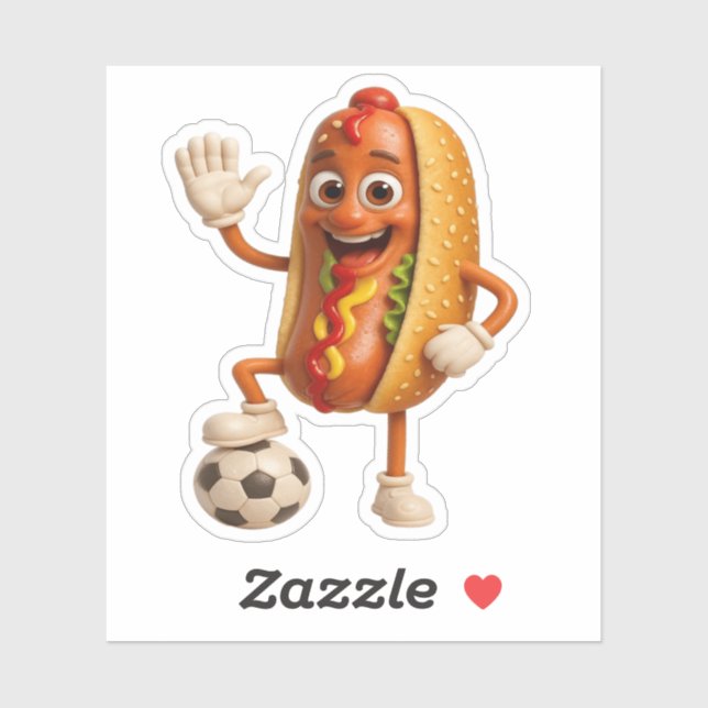 Pegatina Funny Sausage Sandwich Cartoon Sticker (Hoja)